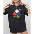 thumbnail image 1 of Pattern Printed Tops,"Floral and Flag"Graphic,Fashion T Shirt,Crew Cotton Neck,Summer Tees,Size(S-5XL), 1 of 5