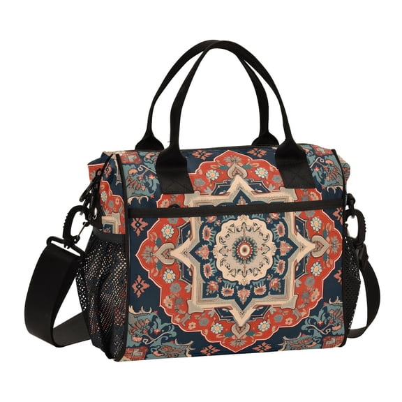 Pattern Rettro Cooler Bag Lunch Bag Soft Cooler Cooling Tote Insulated Lunch Box for Adult Men Women