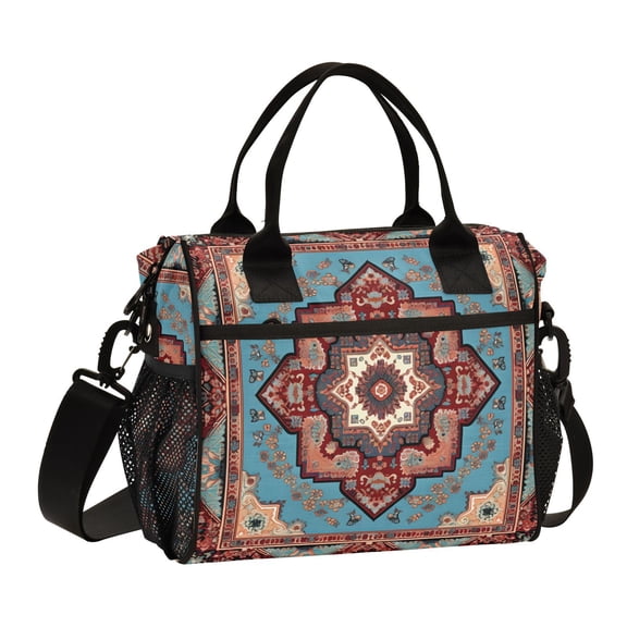 Pattern Rettro Traddional Cooler Bag Lunch Bag Soft Cooler Cooling Tote Insulated Lunch Box for Adult Men Women