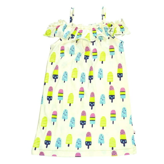 Baby Toddler Girl Pattern Ruffle Shoulder Dress