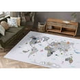 thumbnail image 1 of Pattern Rug, Children Rug, Front Door Rugs, Educational Map Rugs, Nursery Rugs, World Map With Animals Rug, Luxury Rugs, Thin Rug, Kids Rug, 2.6'x5' - 80x150 cm, 1 of 8