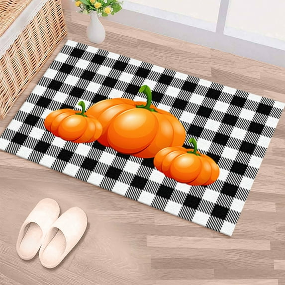 Pattern Rug, Orange Rugs, Modern Rugs, Cute Rugs, Halloween Rugs, Office Decor Rugs, Kitchen Rug, Kitchen Decor, Small Rugs, Pumpkin Rug, 2.6'x9.2' - 80x280 cm