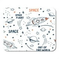 thumbnail image 1 of Pattern Space Doodle Cartoon Rockets Planets Stars Slogans Boy Mousepad Mouse Pad Mouse Mat 9x10 inch, 1 of 3
