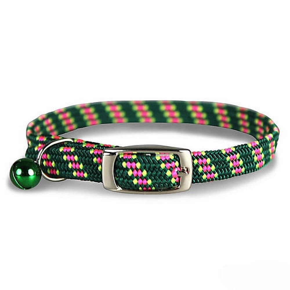 Pattern Stretch Cat Collar Green