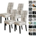 thumbnail image 1 of Pattern Stretch Chair Covers for Dining Room Set of 4,Printed Stretchable Dining Chair Slipcover Washable Removable for Kitchen,Hotel,Restaurant,Ceremony Universal Size(4PCS,Linen Stripe), 1 of 6