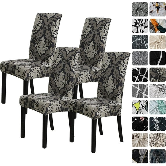 Pattern Stretch Chair Covers for Dining Room Set of 4,Printed Stretchable Dining Chair Slipcover Washable Removable for Kitchen,Hotel,Restaurant,Ceremony Universal Size(4PCS,Ancient)