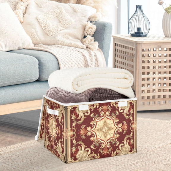 Pattern Tradditional Tribal Storage Basket Foldable Laundry Basket Shelf Kids Toy Storage Container Organizer with Handles