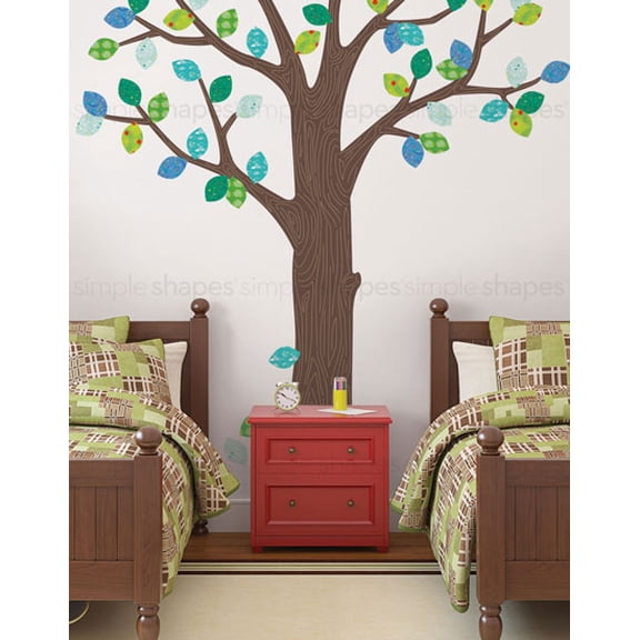 Pattern Tree with Leaves Ceiling Style - Summer with Dark Brown