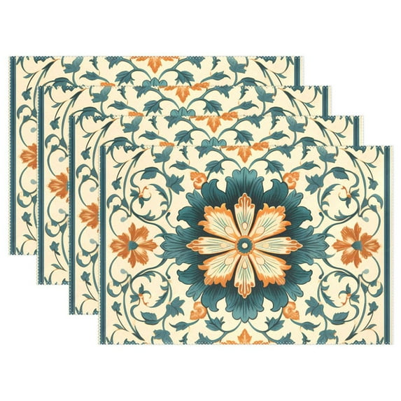 Pattern Tribal Boho 12×18 inch Placemats Heat Resistant Washable Foldable Rectangular Placemats Set Decoration Indoor Outdoor for Kitchen Dining Table 1PC
