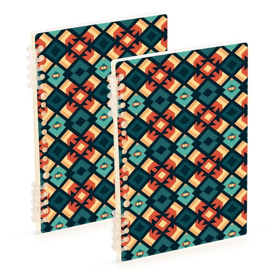 Pattern Tribal Ring Binder Notebook Journey Note Diary College Ruled Spiral Notebook Study Loose Leaf Paper A5 60 Pages
