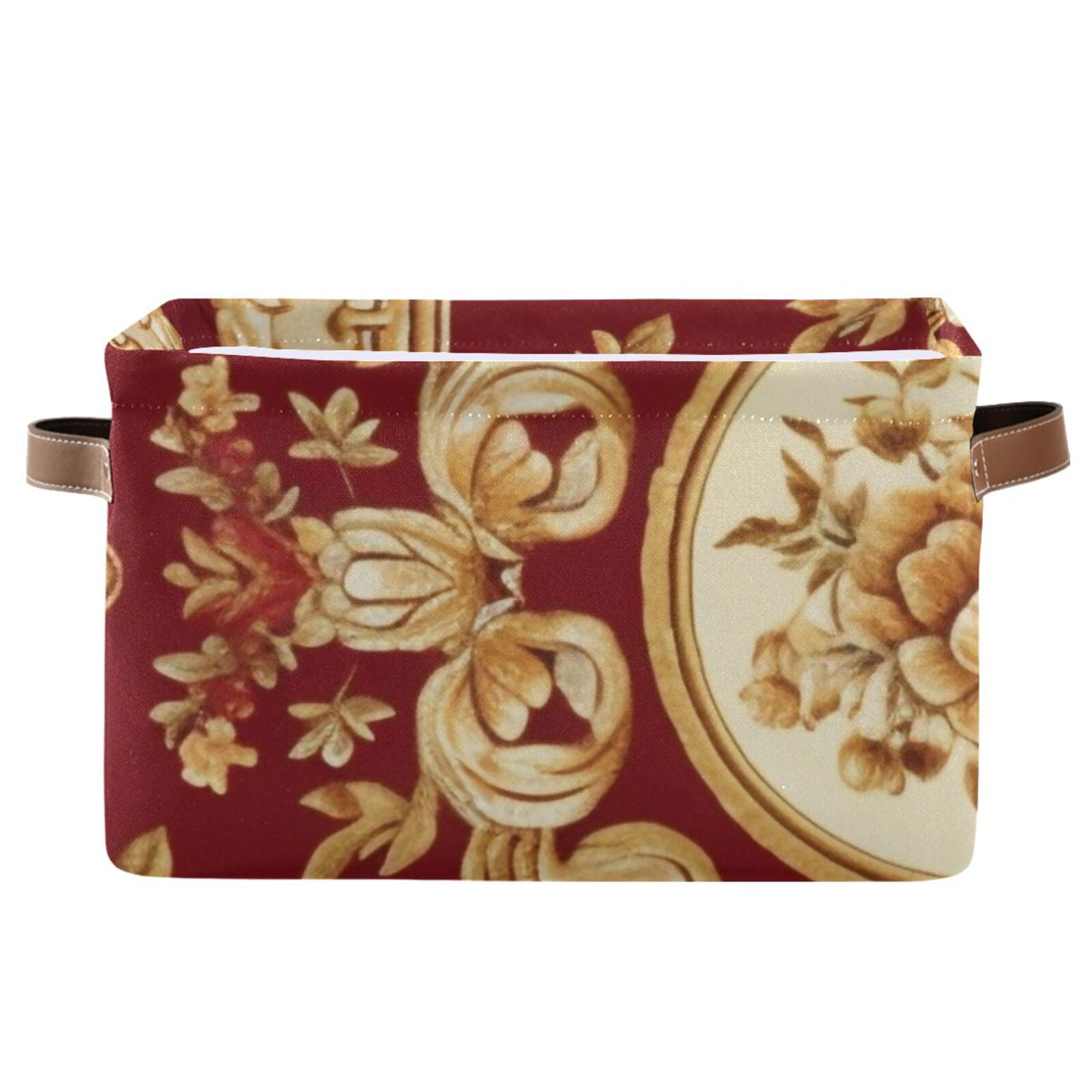 Pattern Vintage Traditional Storage Bins Baskets With Handles Storage Box Clothes Organizer Organization Toys