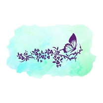 Pattern Wall Decals for Girls Bedroom - Border Flowers with Butterfly Butterfly DIY & Creativity Boy Girl Bedroom Wall Sticker - Size: 10 In x 6 In
