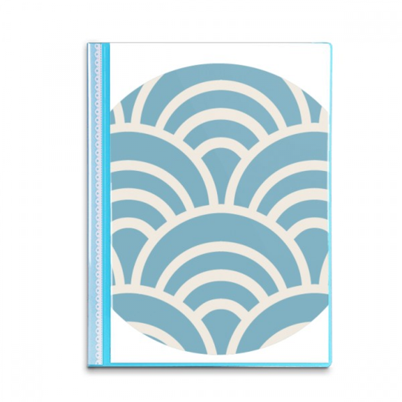 Pattern Wave Japanese Traditional Edo Book Sheet Protectors Portfolio Binder Folder