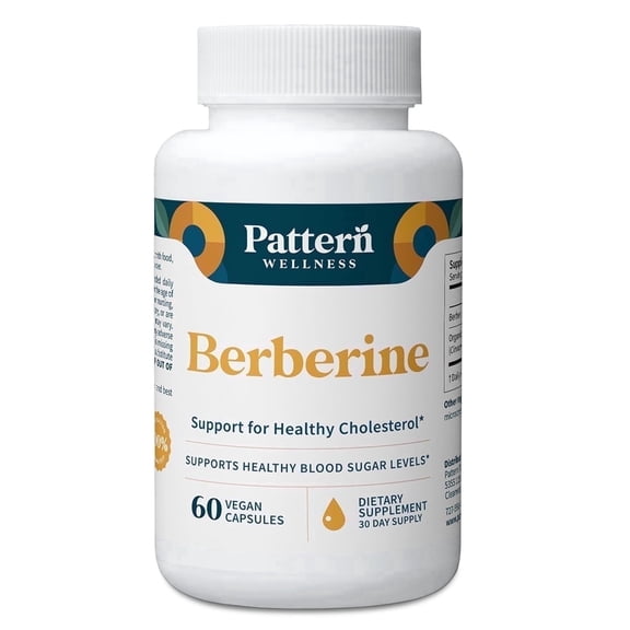 Pattern Wellness Berberine with Ceylon Cinnamon, Metabolism & Blood Sugar Support, 60 Count