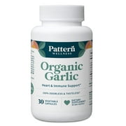 Pattern Wellness Odorless Organic Garlic Dietary Supplement, 30 Capsules