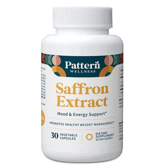 Pattern Wellness Saffron Extract, Mood, Energy & Appetite Support, 30 Count