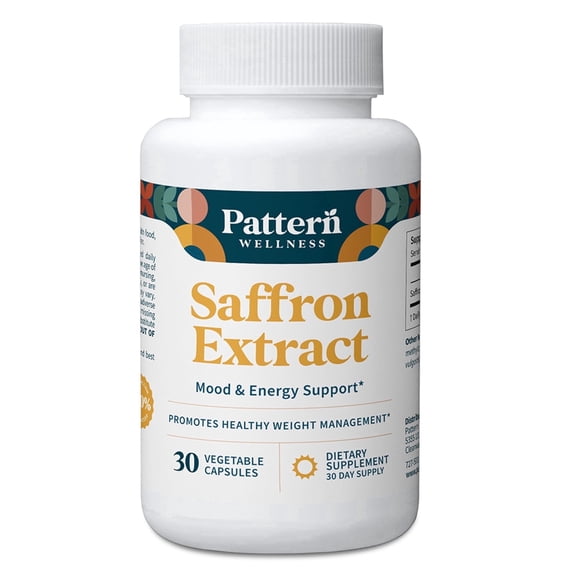 Pattern Wellness Saffron Extract, Mood, Energy & Appetite Support, 30 Count