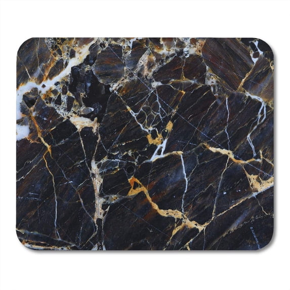 Pattern White and Gold Patterned Natural of Dark Gray Marble Abstract Mousepad Mouse Pad Mouse Mat 9x10 inch