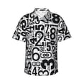 thumbnail image 1 of Pattern With Numbers Men's 3d Print Casual Button Down Shirts, Novelty Hawaiian Short Sleeves 3xl, 1 of 8