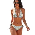 thumbnail image 1 of Pattern with Tennis Rackets with Tennis Balls Women's Bikini V Neck Swimsuit Set 2 Piece Over Size Bathing Suit Side Triangle Bathing Suit, 1 of 9