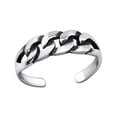 thumbnail image 1 of Patterned 5 mm Oxidized 925 Sterling Silver Toe Ring, 1 of 2