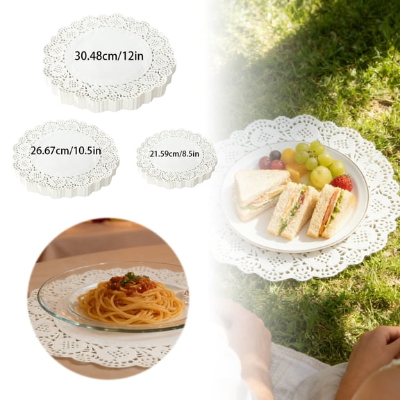 Patterned Baking Paper for Kitchen Absorbing Fringed Paper Cake Paper Pizza Mat Food Paper Placemat and More 90PCS