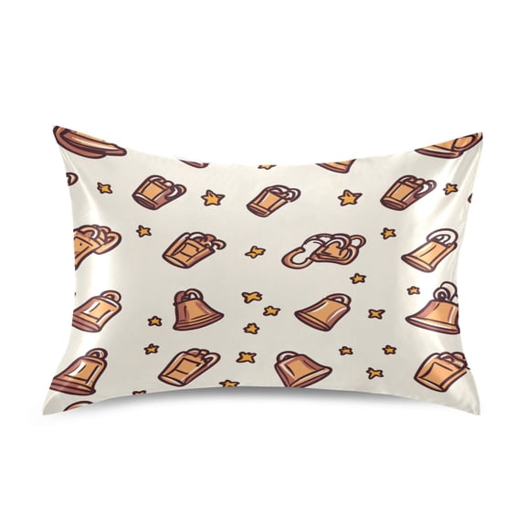 Patterned Bells Luxury Silky Soft Pillowcase Standard Size Wrinkle Resistant Envelope Closure 20x26in