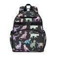 thumbnail image 1 of Patterned Cat Silhouette Black Pattern Backpack for School, Cute School Bag with Adjustable Shoulder Straps and Padded Back, 15.25"x11.5"x5.25", 1 of 5
