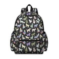 thumbnail image 1 of Patterned Cat Silhouette Black Pattern Cute School Backpack with Padded Back and Adjustable Shoulder Straps 13.4"x11"x4.7", 1 of 5