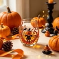 thumbnail image 1 of Patterned Clear Stemless Tumblers, Curved Ergonomic Drinking Glasses, Fall Themed Beverage Glassware for Cocktails, Iced Coffee and Daily Table Use, 1 of 6