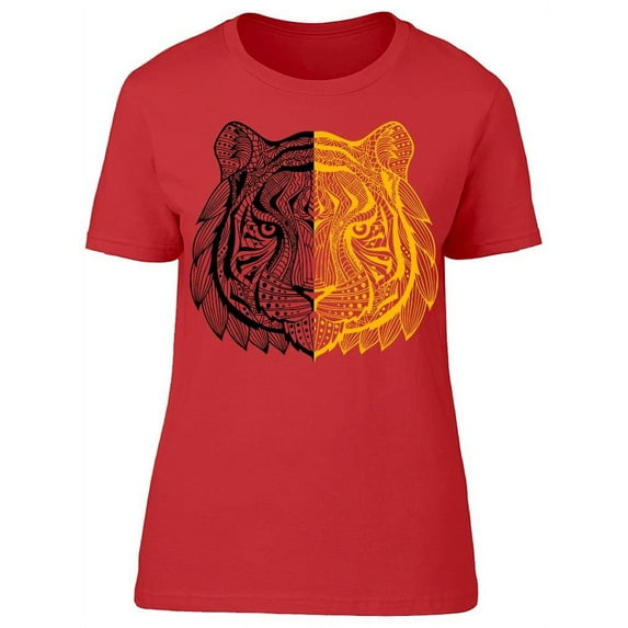 Patterned Colorful Tiger T-Shirt Women -Image by Shutterstock, Female XX-Large