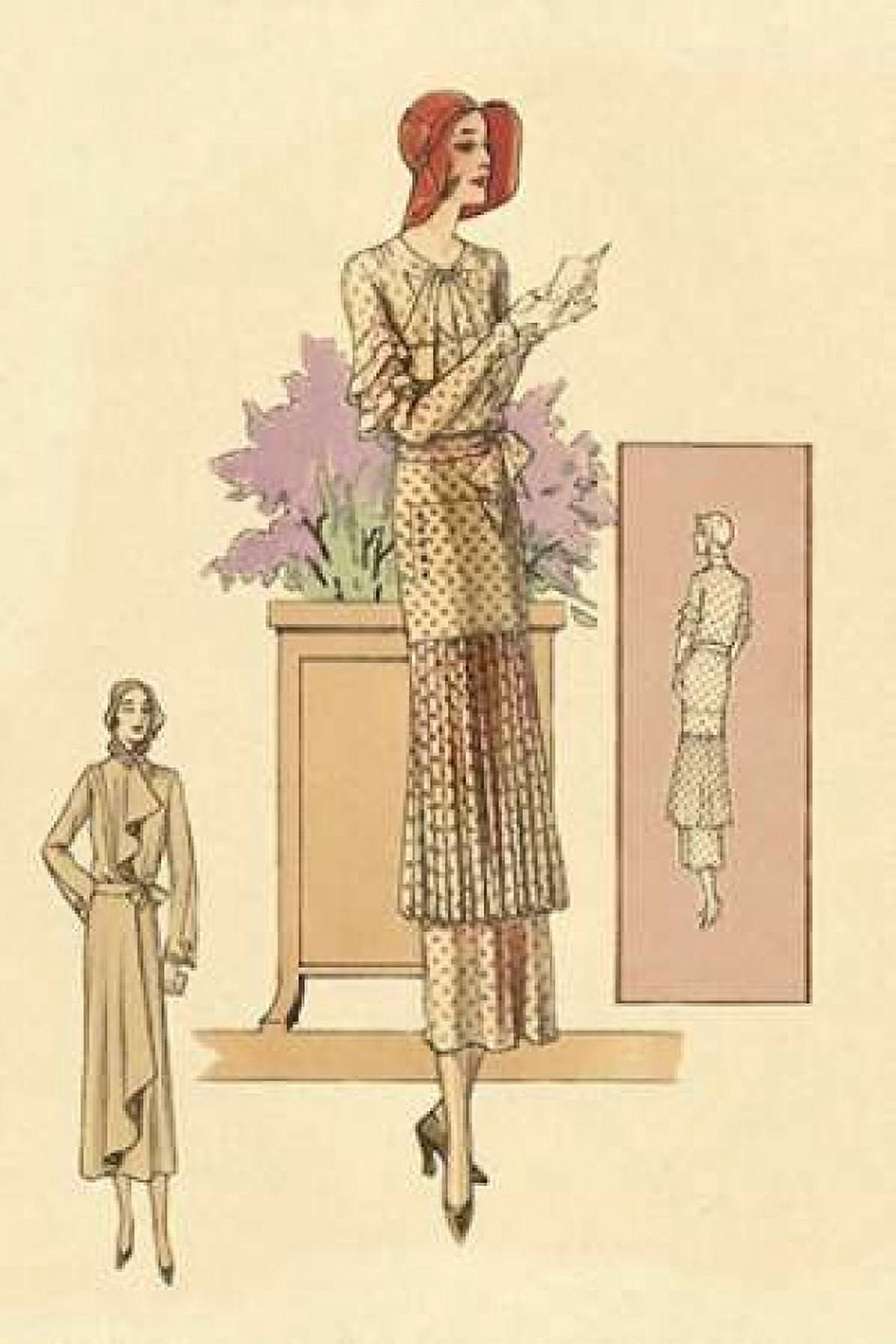 Patterned Daywear Canvas Art - Vintage Fashion (12 x 18)