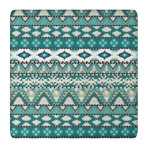 Patterned Elastic Table Cover 36x36, Boho Floral Square Tablecloth for Kitchen Dining Room Patio and Outdoor Setting