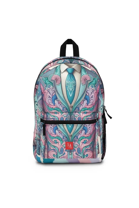 Patterned Elegance in Pastel Suits - Backpack