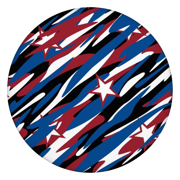 Patterned Fabric Tablecloth with Abstract Geometric Designs, Rainbow Gradient, Starry Night, Watercolor Ocean Beach Scenery, Boho and Patriotic American Flag