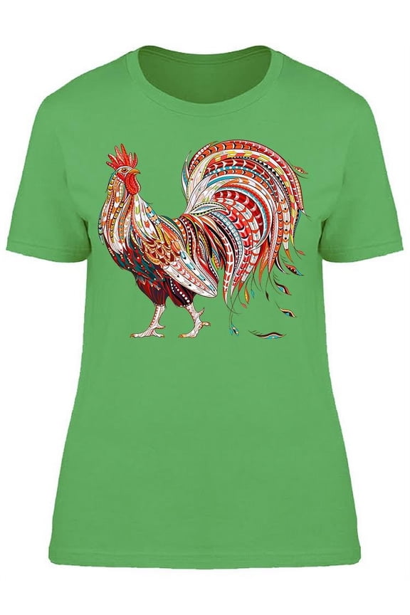 Patterned Fiery Rooster T-Shirt Women -Image by Shutterstock, Female Small