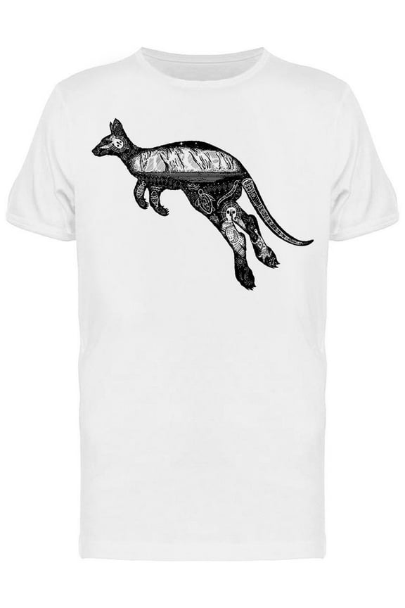 Patterned Kangaroo T-Shirt Men -Image by Shutterstock, Male Large