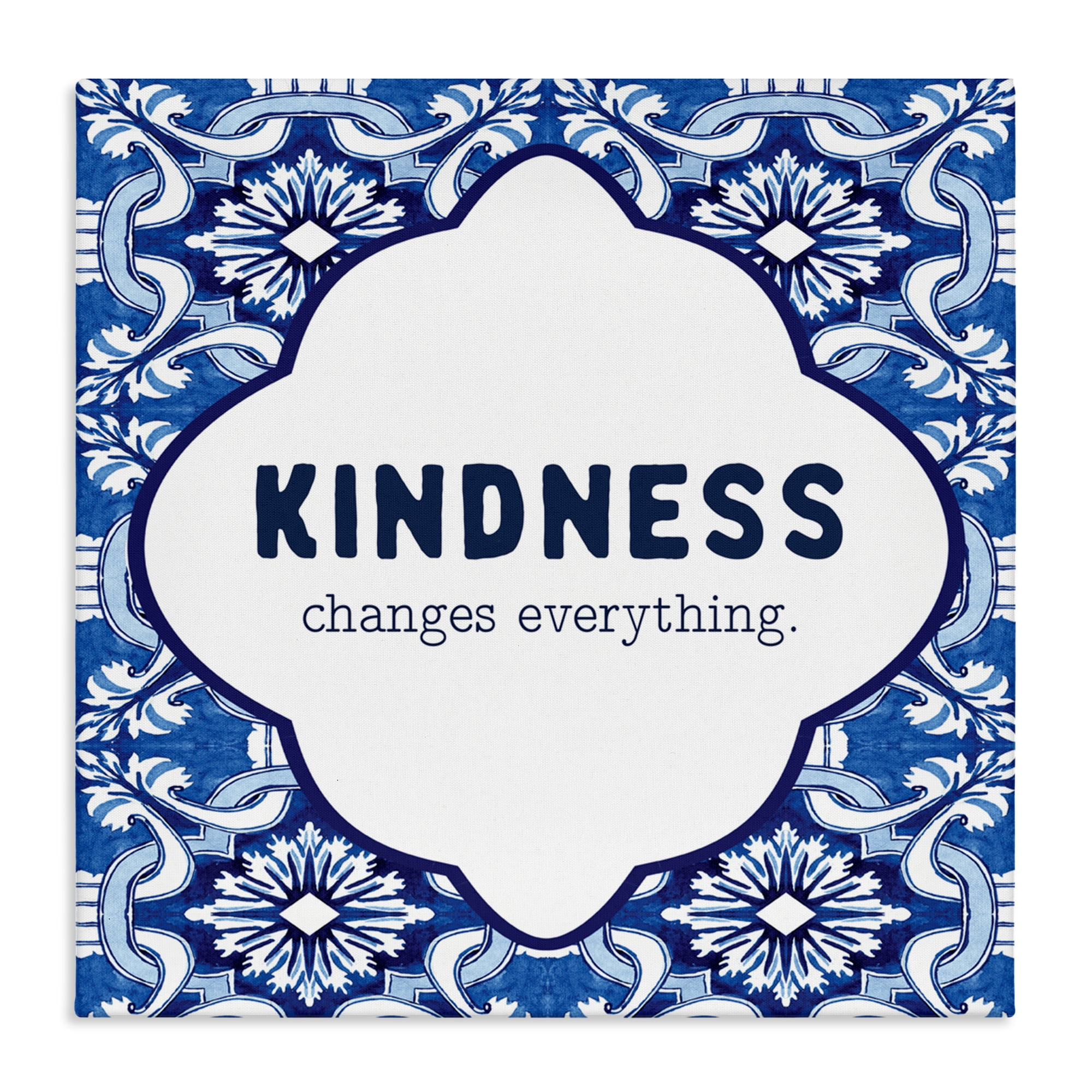 Patterned Kindness Changes Everything Canvas Wall Art, design by Lettered and Lined