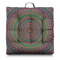 Patterned Mandala Meditation Pillow – 22x22 Inch Floor Cushion, Sacred Symbolic Design, Soft for Yoga & Home Decor
