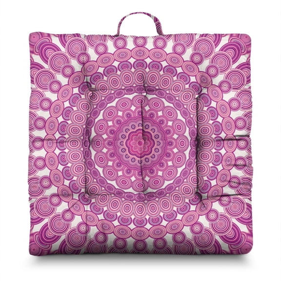 Patterned Mandala Meditation Pillow – 22x22 Inch Floor Cushion, Sacred Symbolic Design, Soft for Yoga & Home Decor