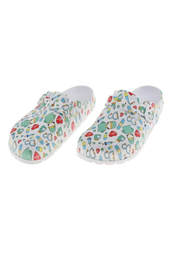 Patterned Nursing for , Garden Waterproof Platform Slippers Sandals Clogs for , Resistant Chef , 40 41 Style 41