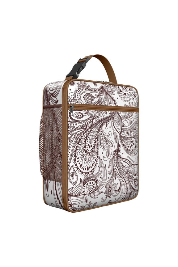 Patterned Paisley Chic Vintage Boho Retro Ethnic Floral Abstract Decorative Mandala Exotic Bohemian Rustic French Country Artistic Elegant Classic Meal Bag