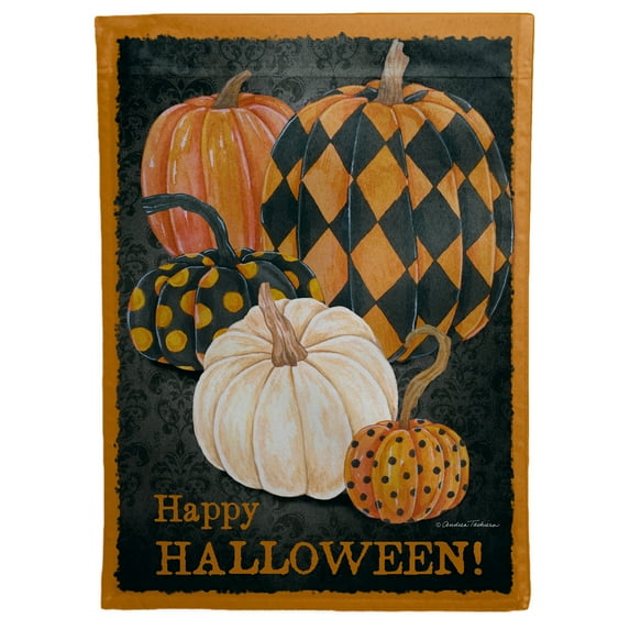 Patterned Pumpkins Garden Flag by Ashton