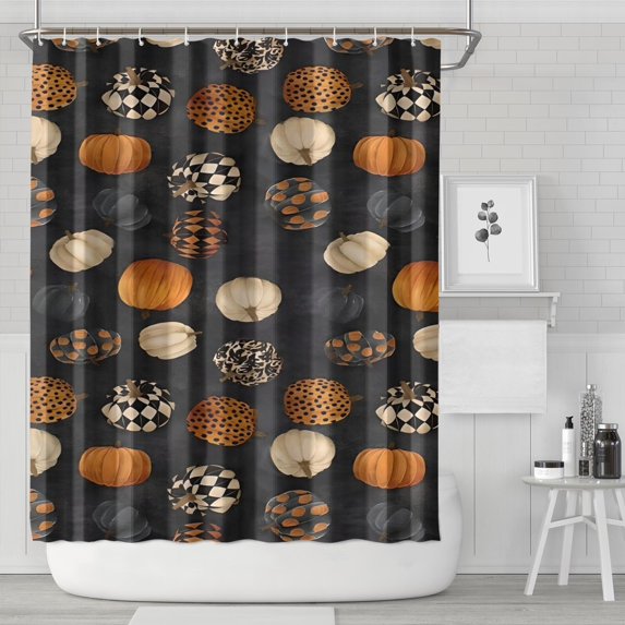 Patterned Pumpkins Halloween Pattern Shower Curtain 72"x84" ,Bathroom Decorative Shower Curtains Set with 12 Hooks,Modern Waterproof Washable Shower Curtain