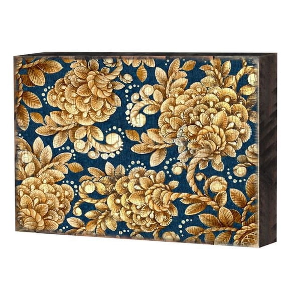 Patterned Rustic Wooden Block Design Graphic Art