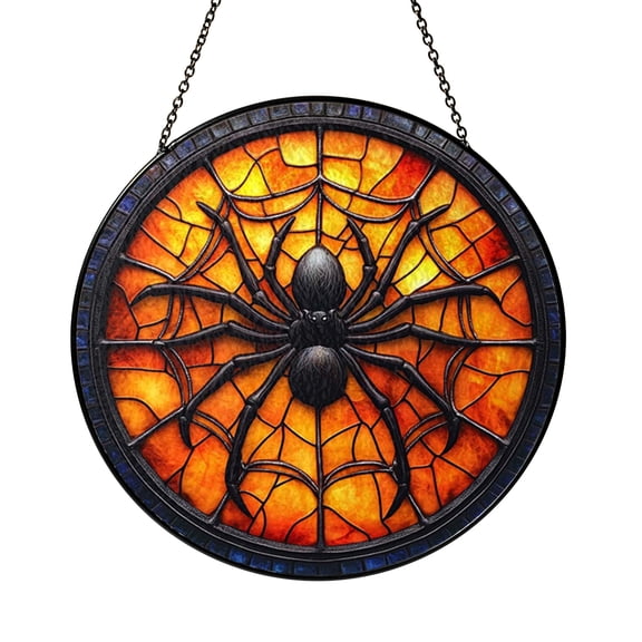 Patterned Stained Glass Style Panel – Decorative Window Accent