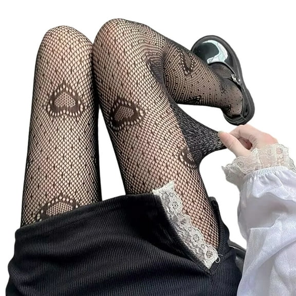Patterned Tights Fishnets Stockings Heart Pantyhose Stockings Leggings Lace Tights for Women Girls Summers Leggings