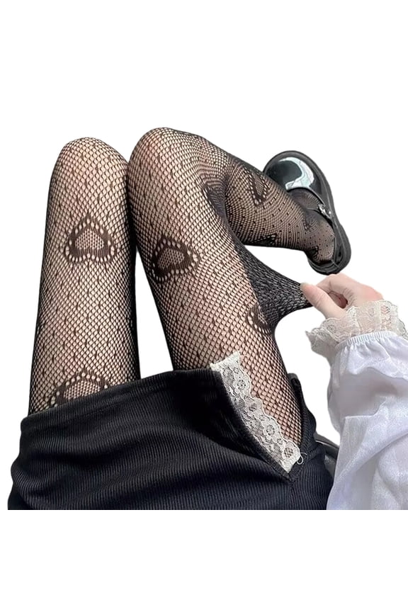 Patterned Tights Fishnets Stockings Heart Pantyhose Stockings Leggings Lace Tights for Women Girls Summers Leggings