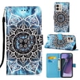 thumbnail image 1 of Patterned Wallet Case for Motorola Moto G Stylus 5G 2023,Dteck Magnetic Leather Card Slots Pocket Case Shockproof TPU Kickstand Full Body Protective Cover with Wrist Strap,Black Flower, 1 of 7