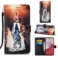 thumbnail image 1 of Patterned Wallet Case for Samsung Galaxy S23 FE,Dteck Magnetic Leather Card Slots Pocket Case Shockproof TPU Kickstand Full Body Protective Cover with Wrist Strap,Tiger, 1 of 7